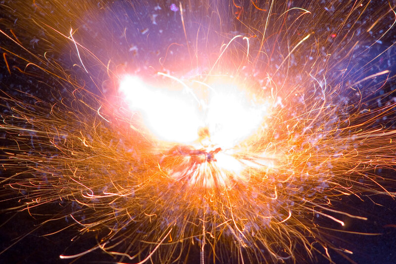 Explosive spark burst