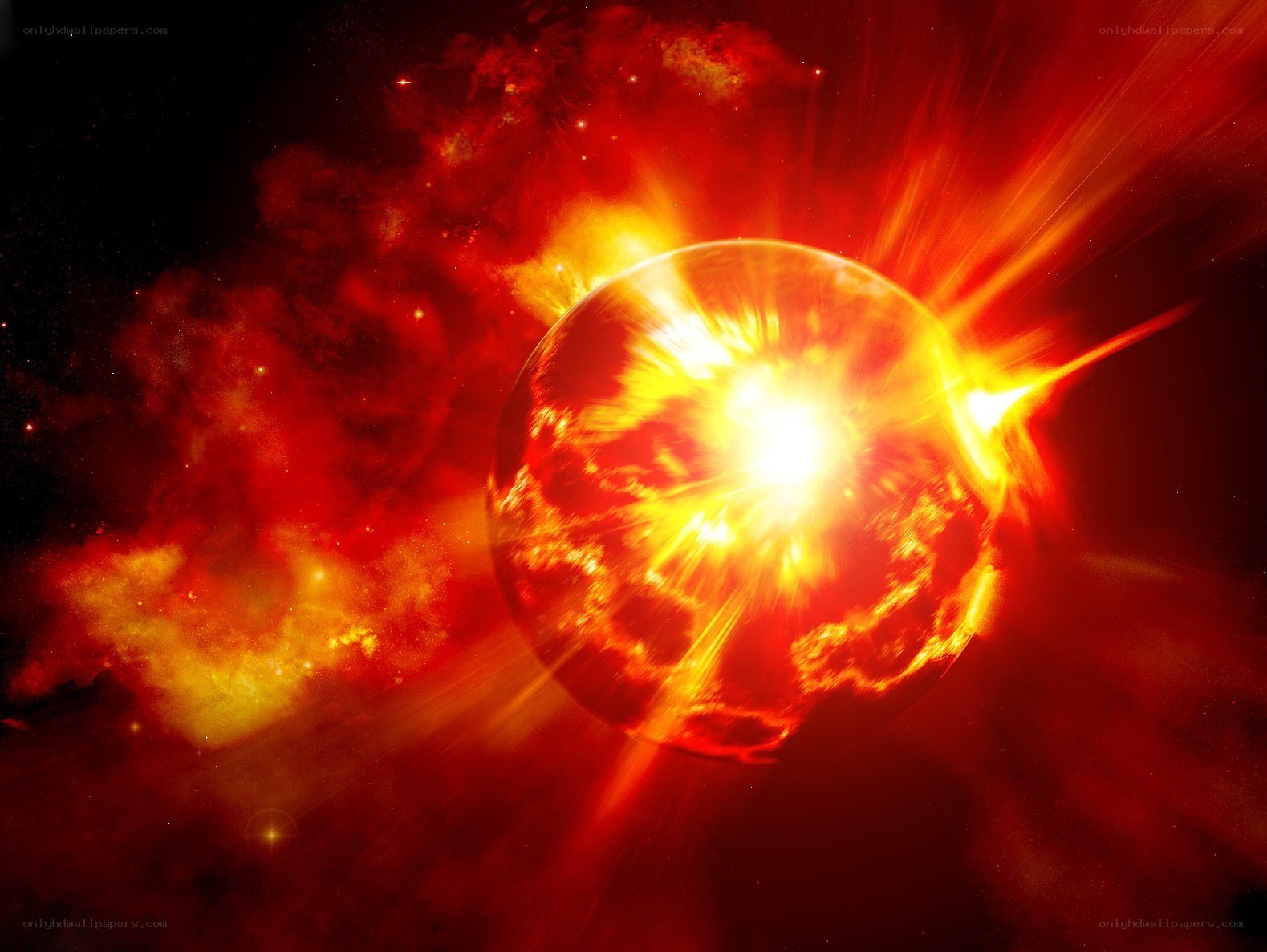 explosive star in space