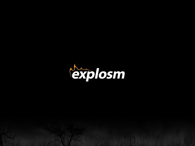 Explosm logo on dark background