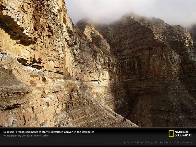 Exposed Permian sediments