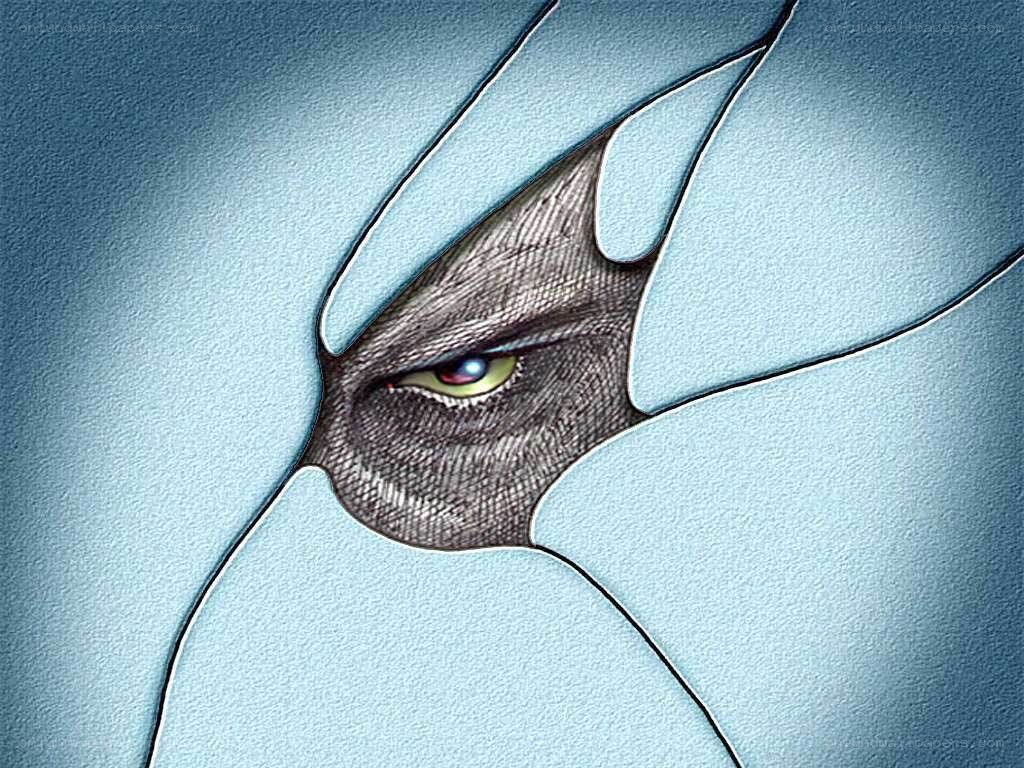 eye behind shattered glass