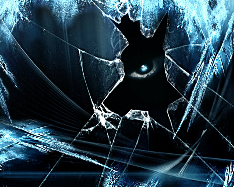 Eye Behind Shattered Glass — Blue