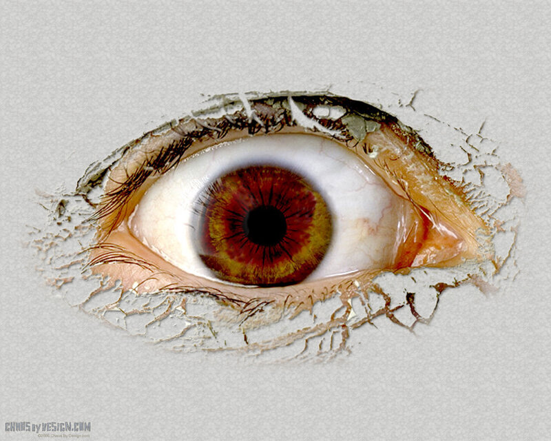 Eye Breaking Through Surface — White