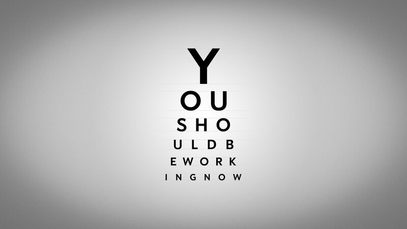 Eye chart with motivational message