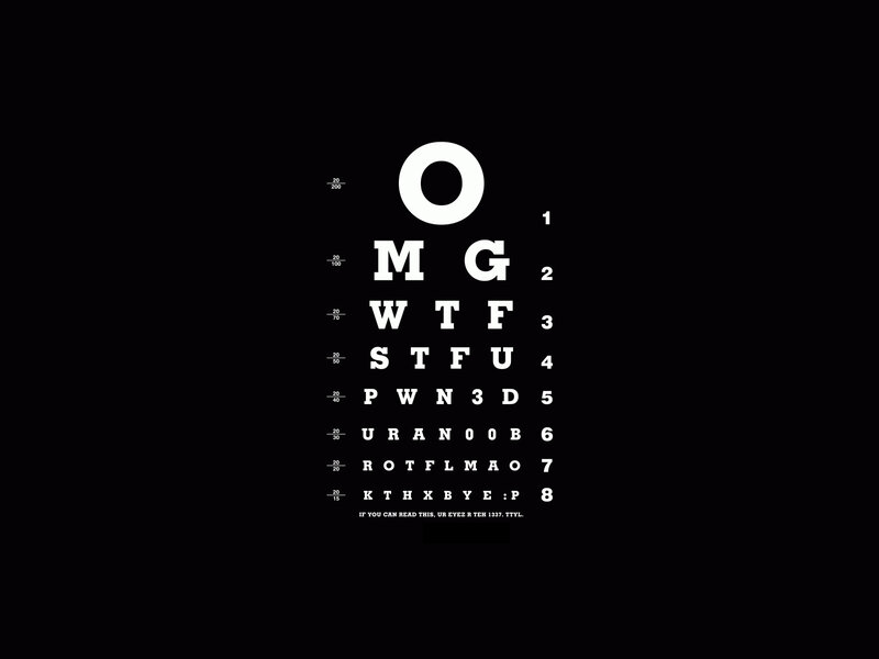 Eye chart with profanity
