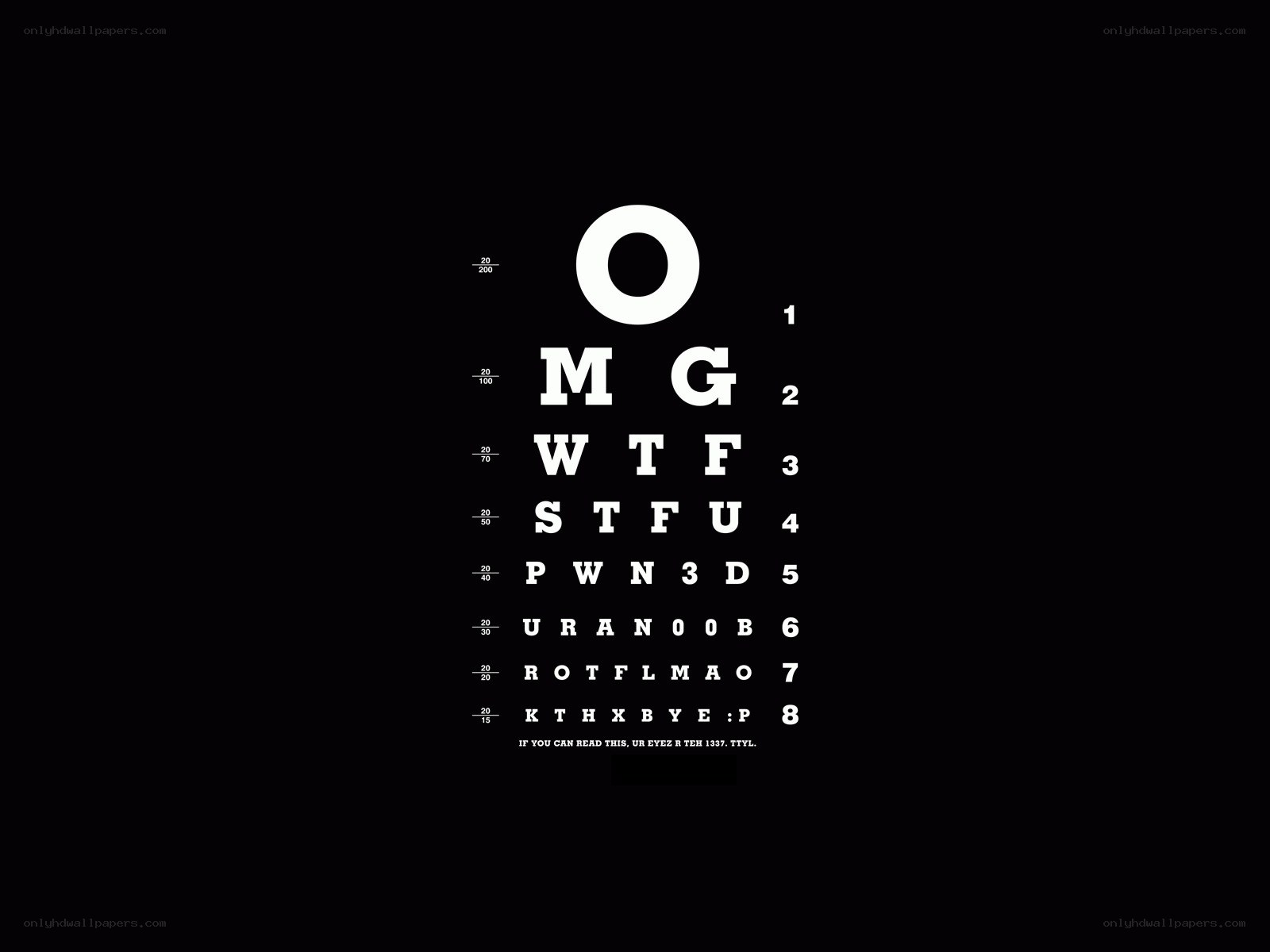 Eye chart with profanity