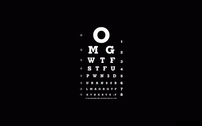 eye chart with text