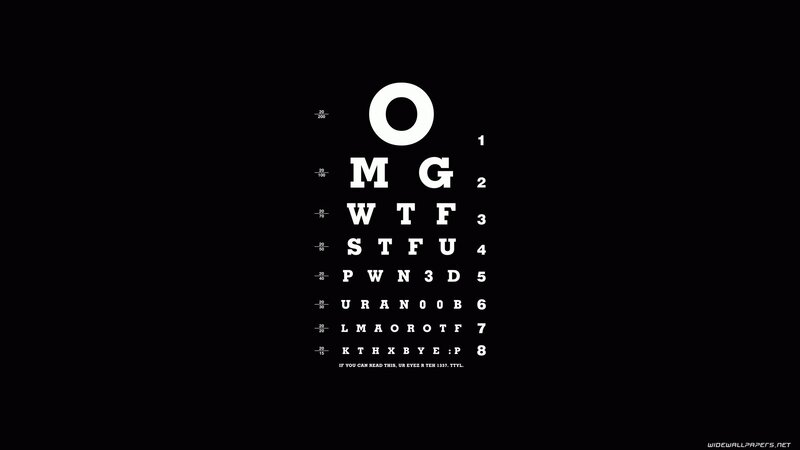 Eye Chart with Text — Black, Minimalist, Illustration