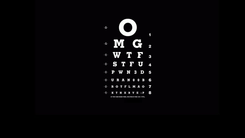 Eye Chart with Text — Black, Minimalist