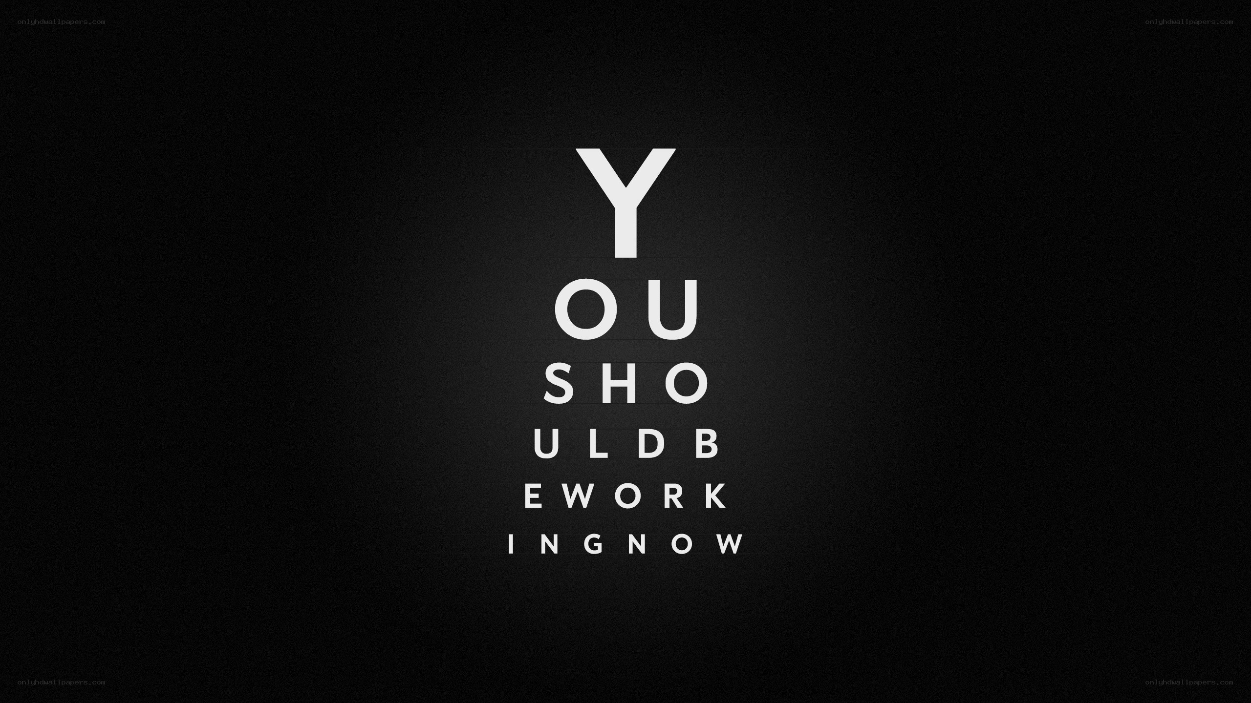 Eye chart with text message