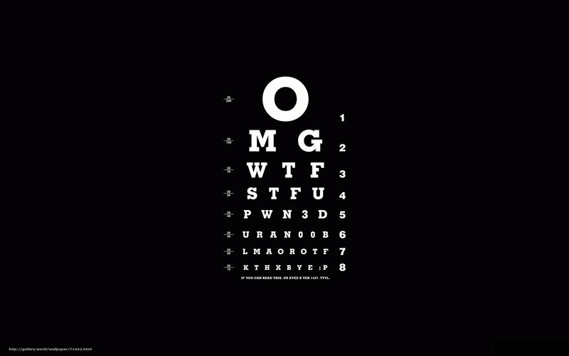Eye chart with text
