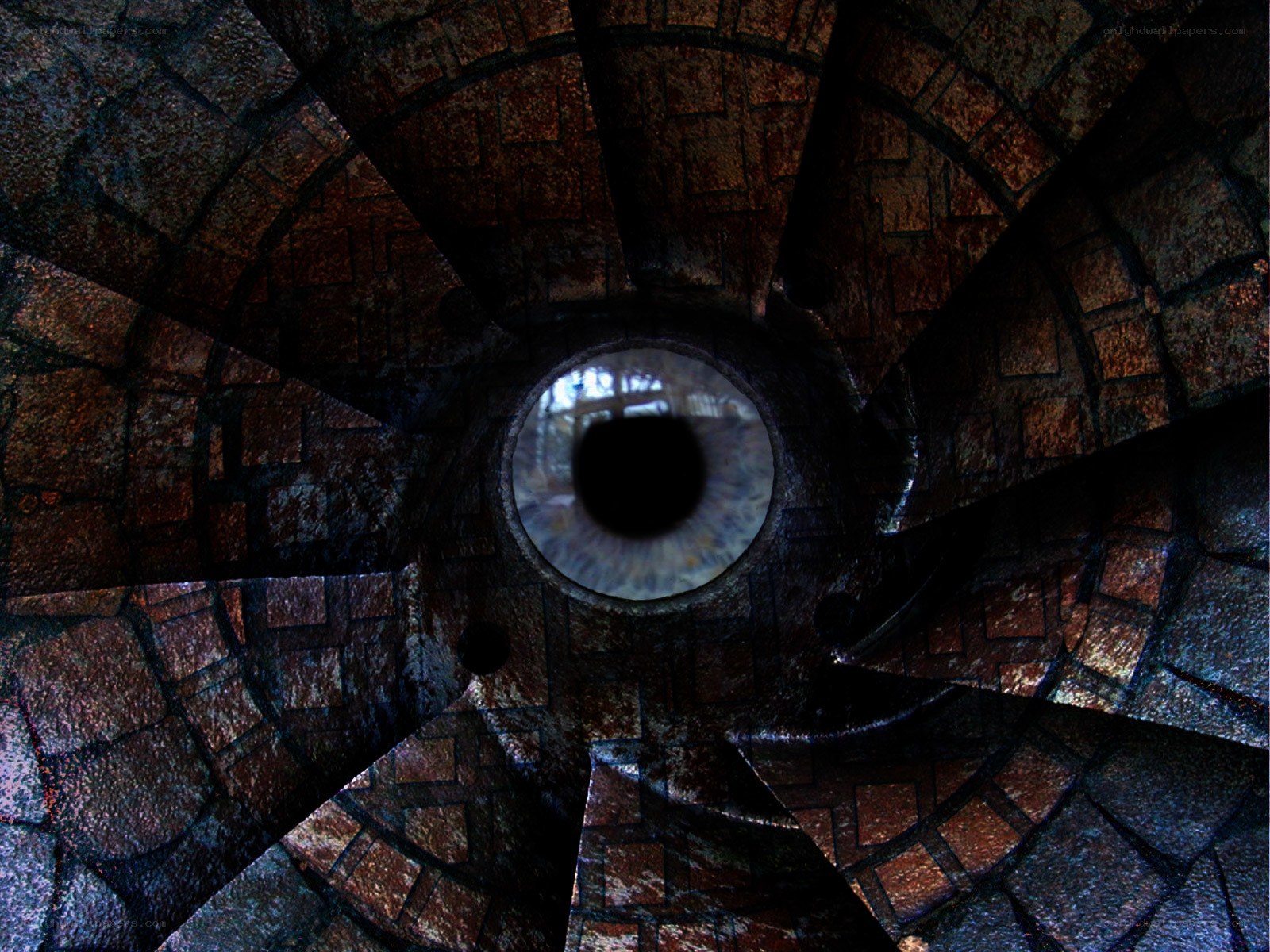 eye in a stone tunnel