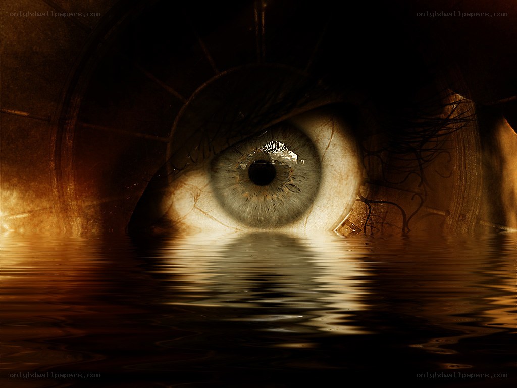 eye in dark water