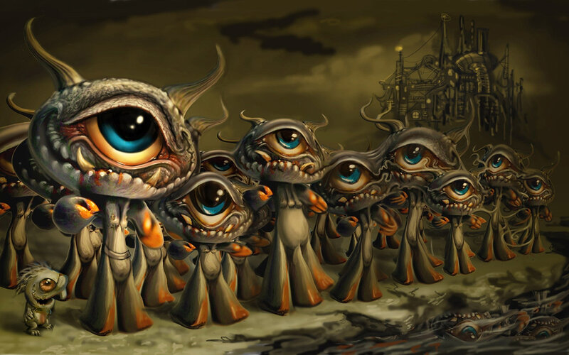 Eye Monsters in a Group