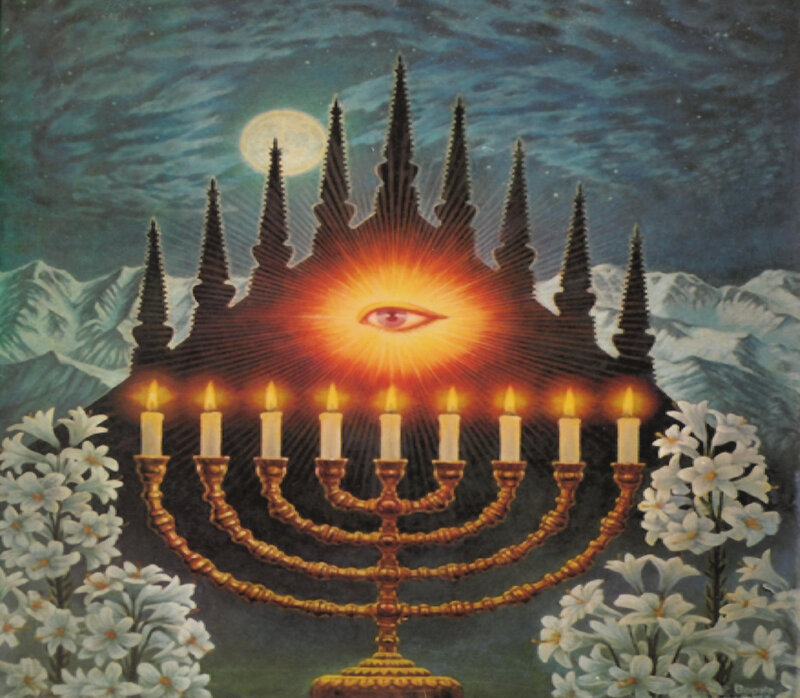 Eye of Providence with menorah