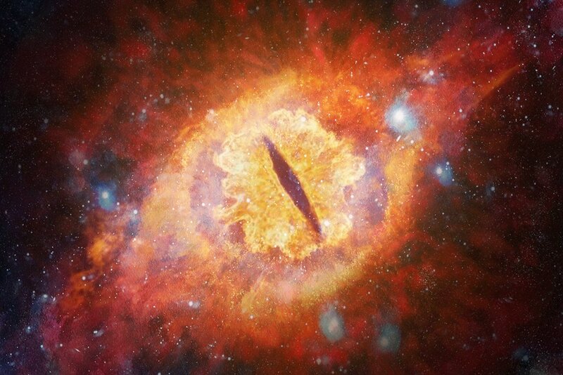 Eye-shaped Nebula — Red, Dramatic