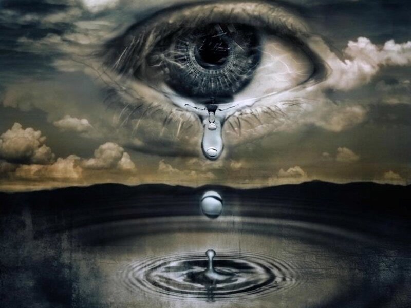 eye shedding a tear