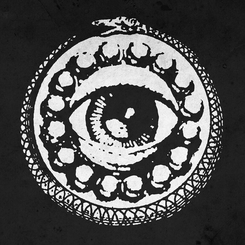 Eye symbol with snake design