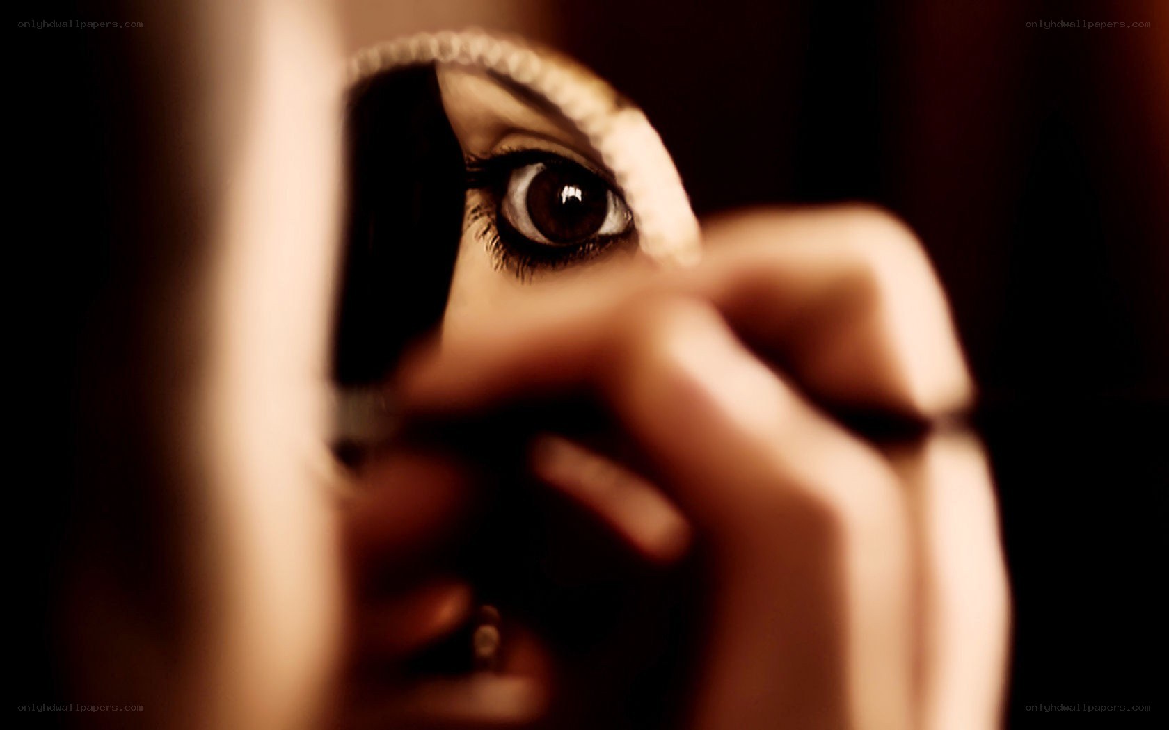 eye through a mirror