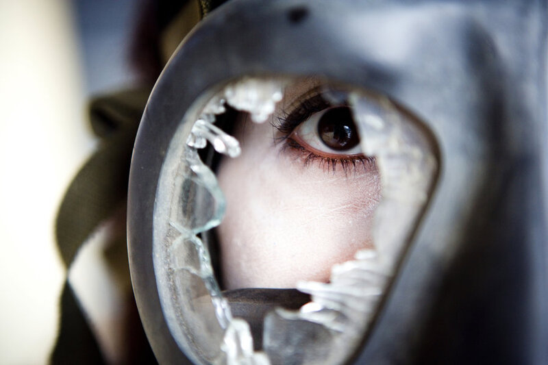 eye through broken mask