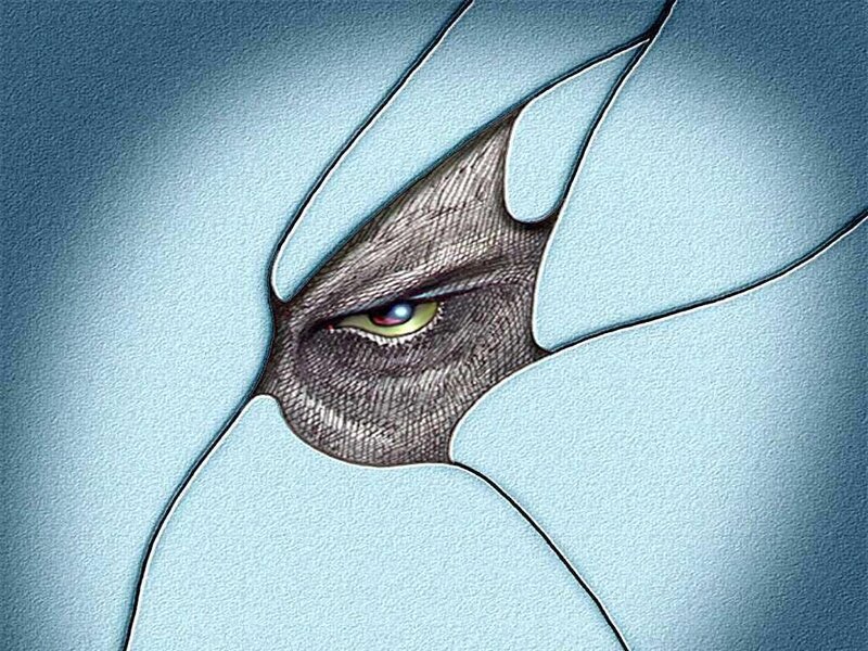 eye through cracked surface
