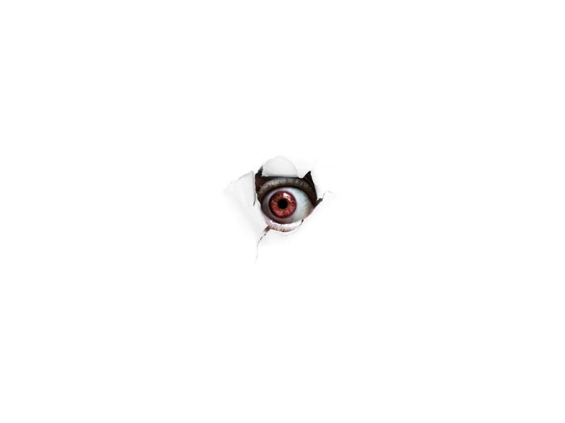 Eye Through Torn Paper — White