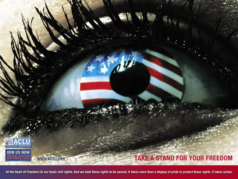 Eye with American flag iris