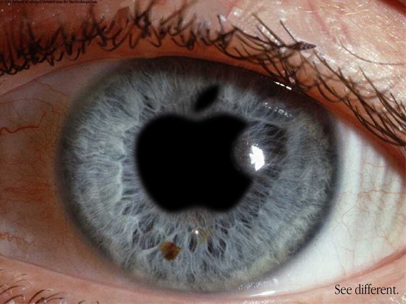 eye with apple logo