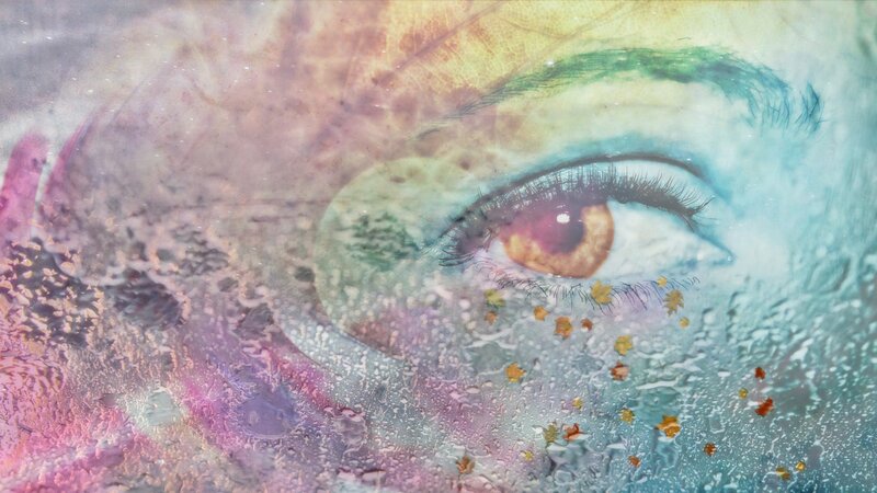 Eye with Autumn Leaves — Blue