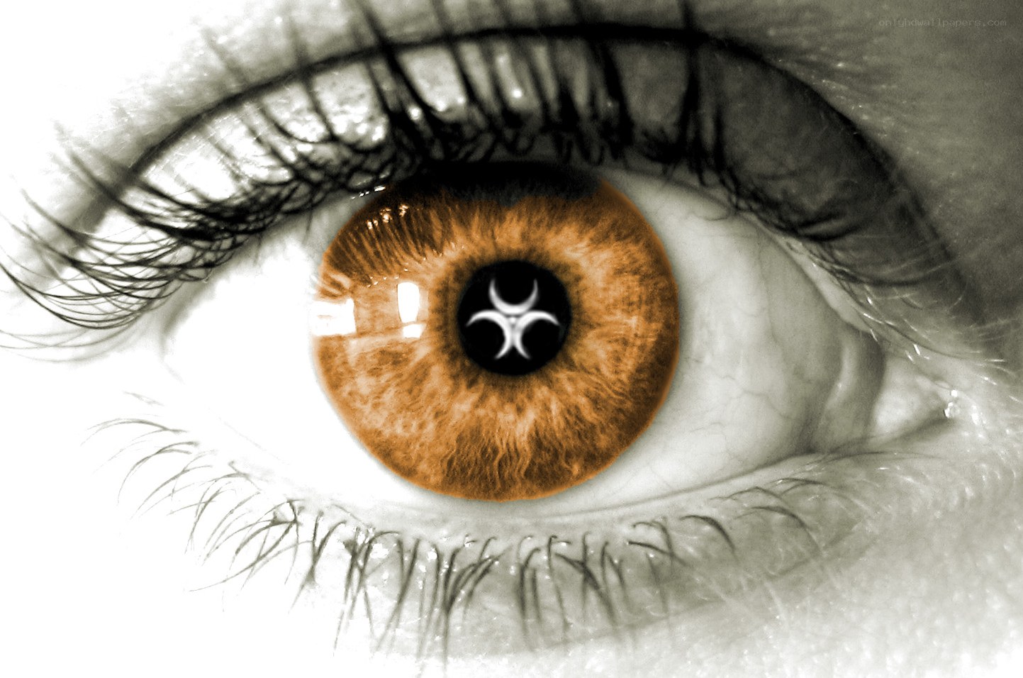 eye with biohazard symbol