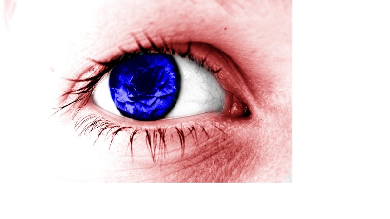 eye with blue rose iris