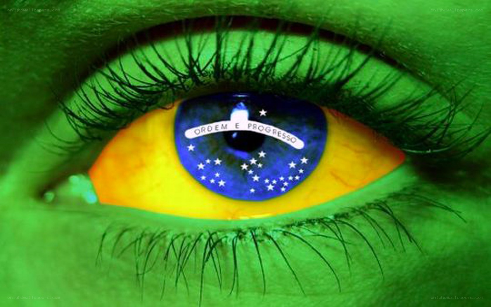 eye with brazilian flag