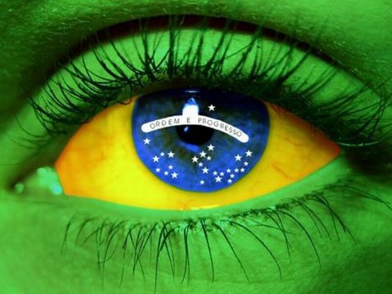 eye with brazilian flag