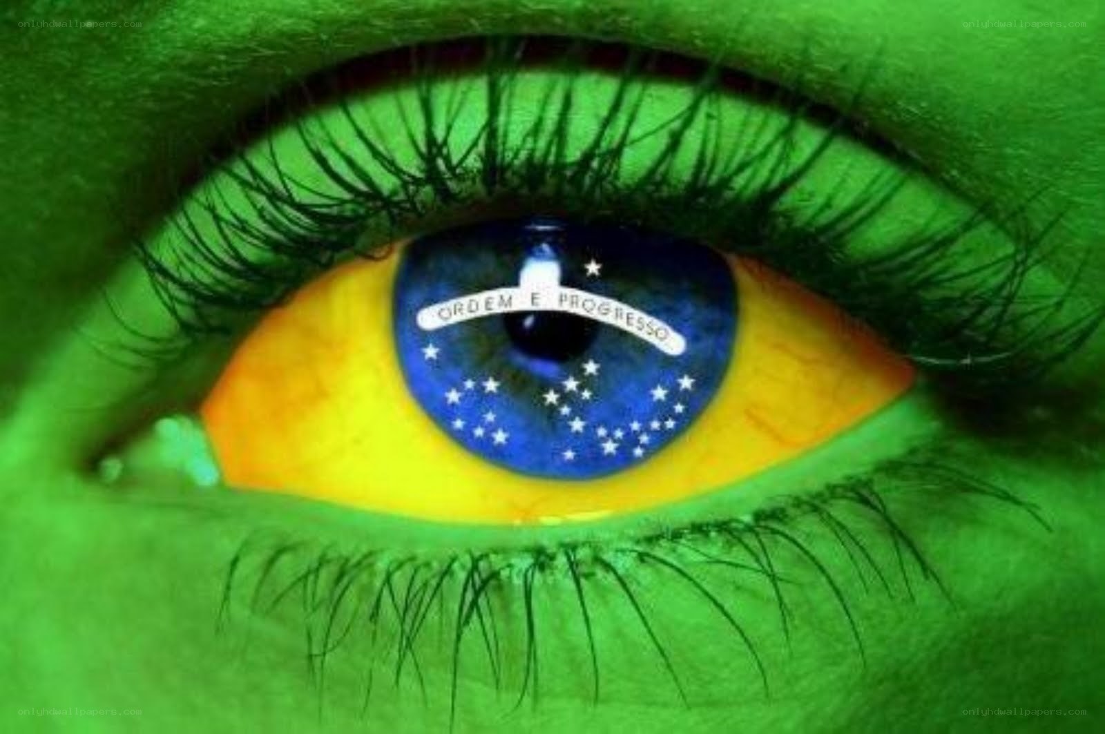 eye with brazilian flag
