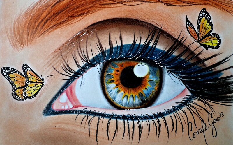 Eye with Butterflies — Brown