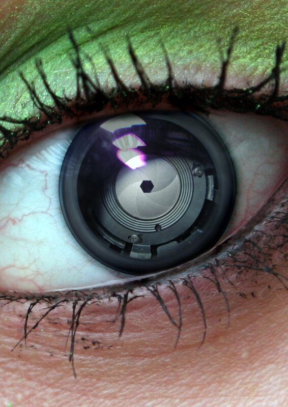 eye with camera lens