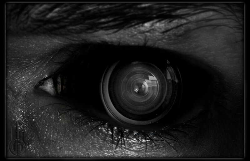 eye with camera lens