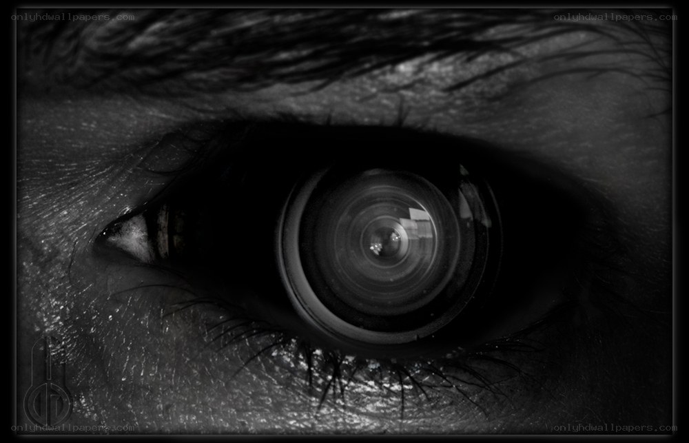 eye with camera lens