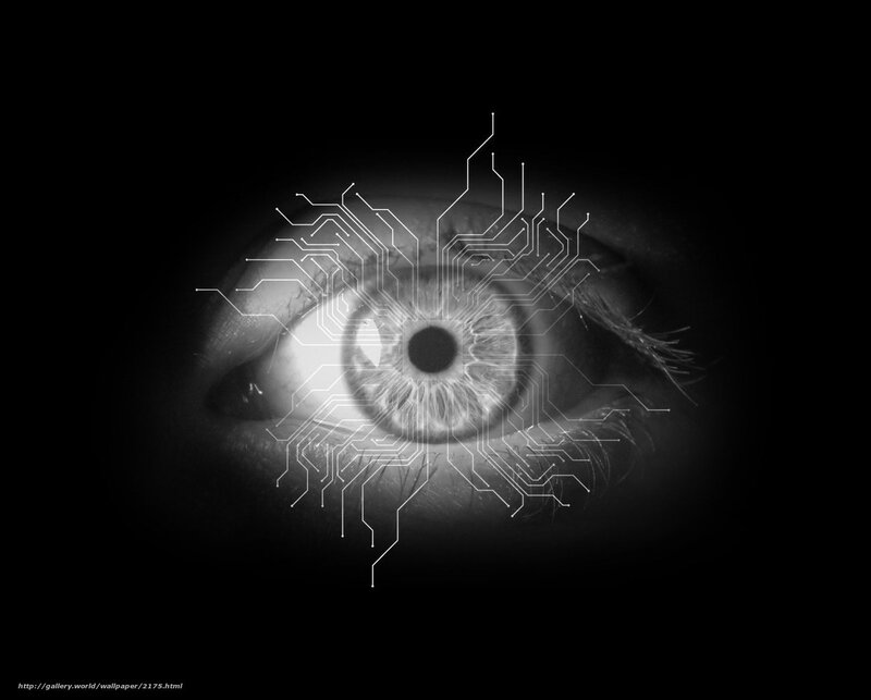 eye with circuit overlay