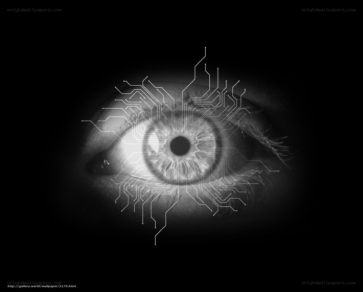eye with circuit overlay
