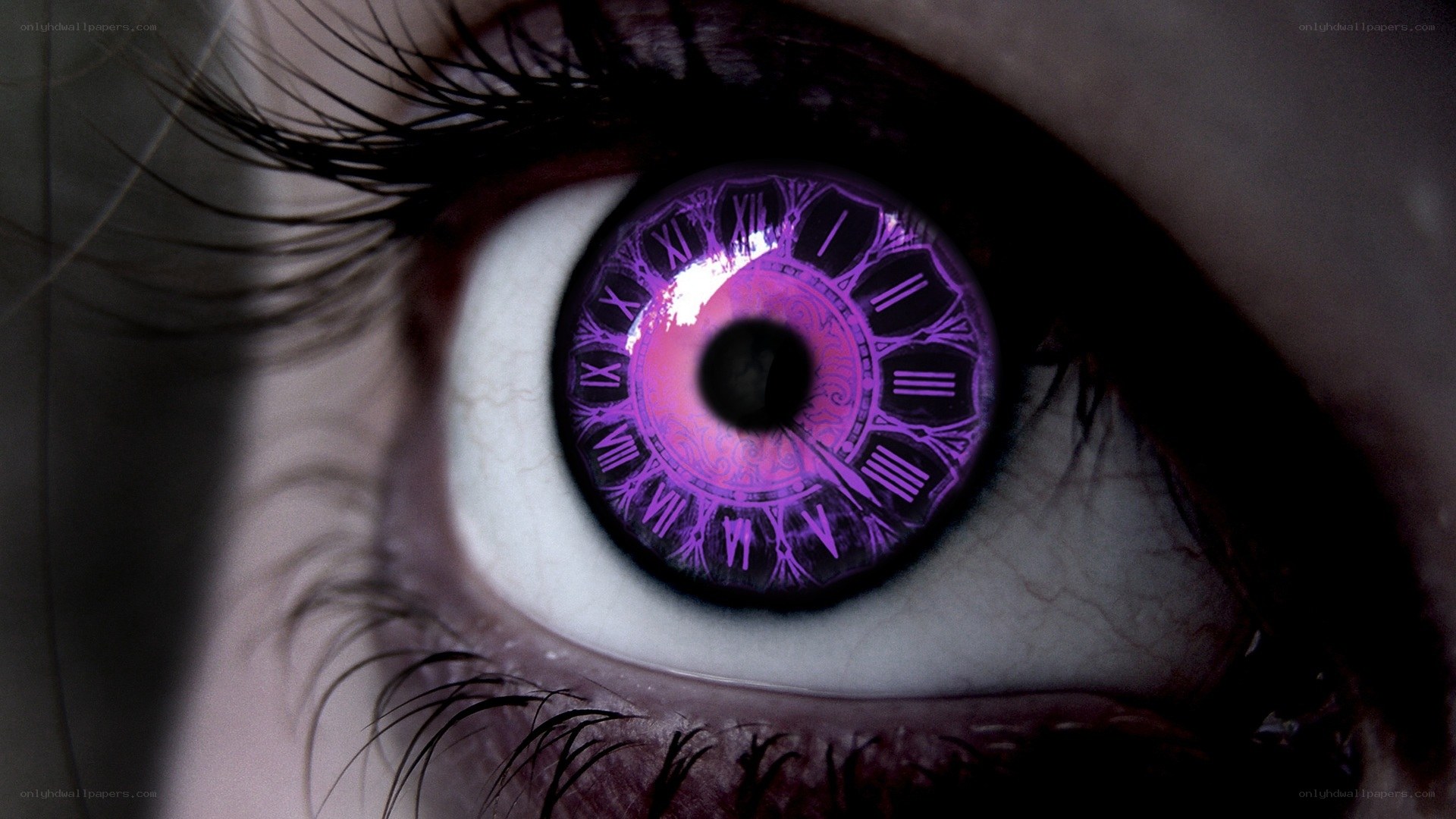 eye with clock in pupil
