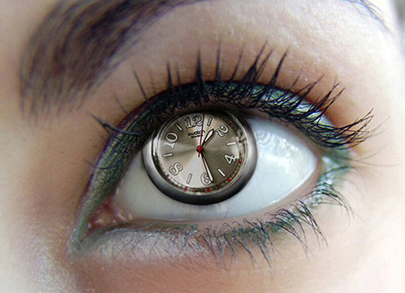 Eye with Clock Iris — White