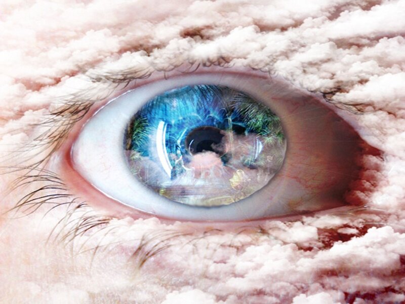 eye with cloud reflection