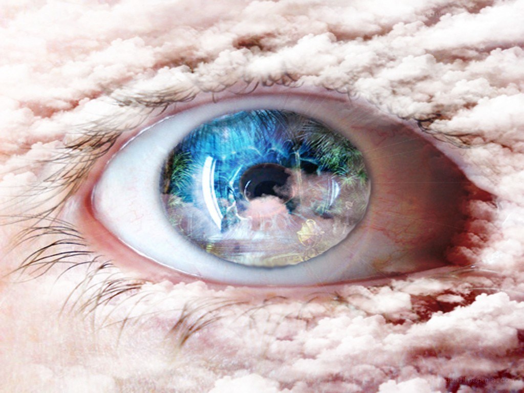 eye with cloud reflection