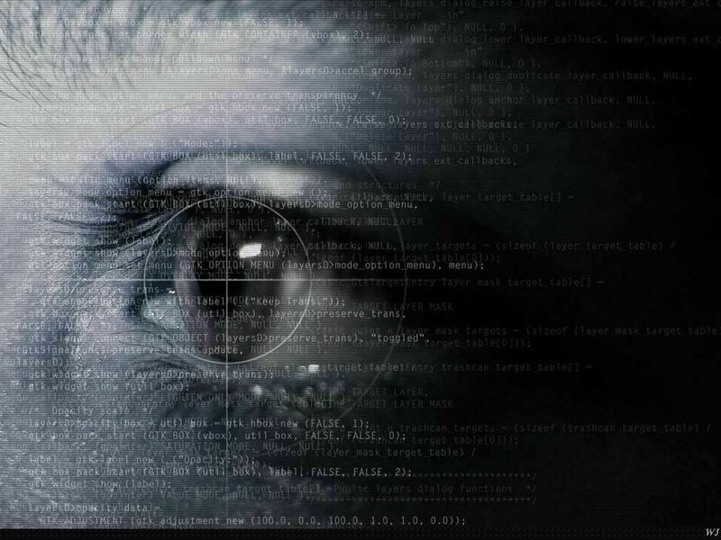 eye with code overlay