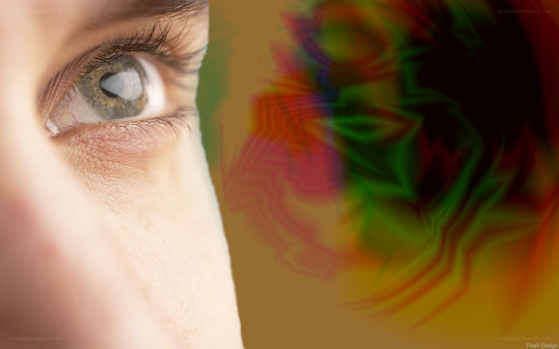 eye with colorful abstract background
