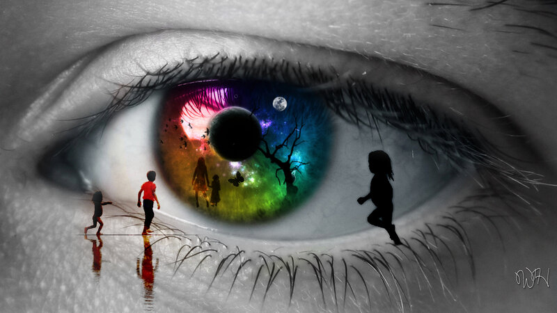 Eye with Colorful Iris