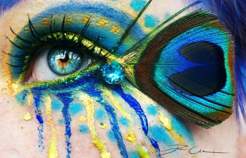 Eye with Colorful Makeup — Blue