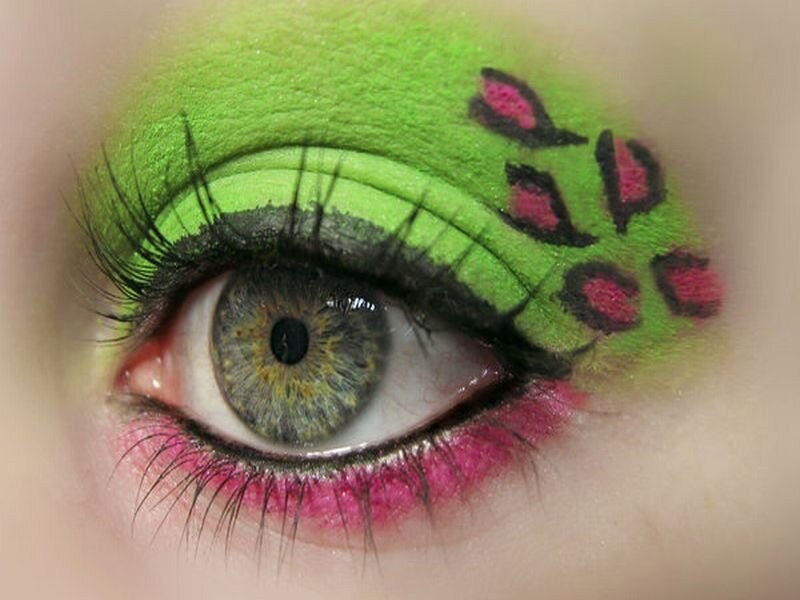 Eye with Colorful Makeup — Green