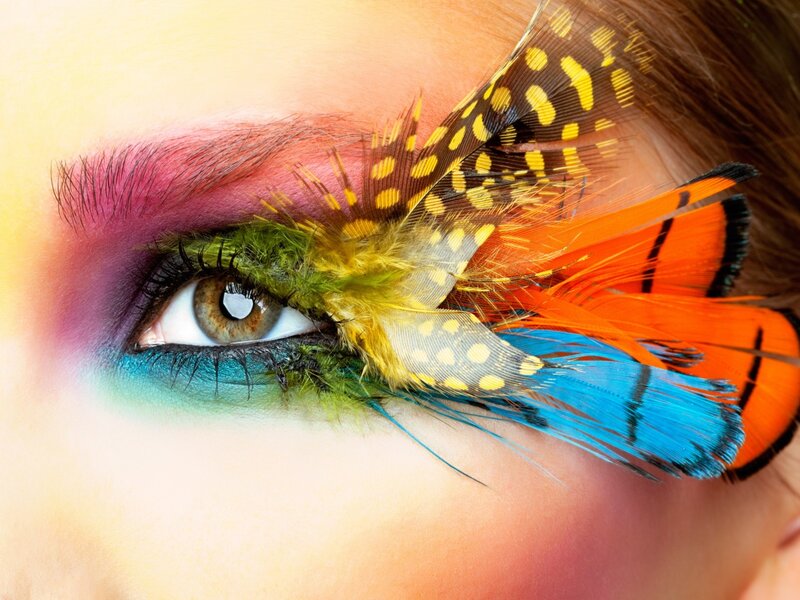 Eye with Colorful Makeup — Orange